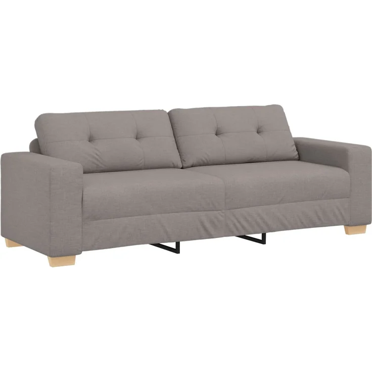 vidaXL 3-Sitzer-Sofa Taupe 220 cm Stoff 4105094 – Bild 1