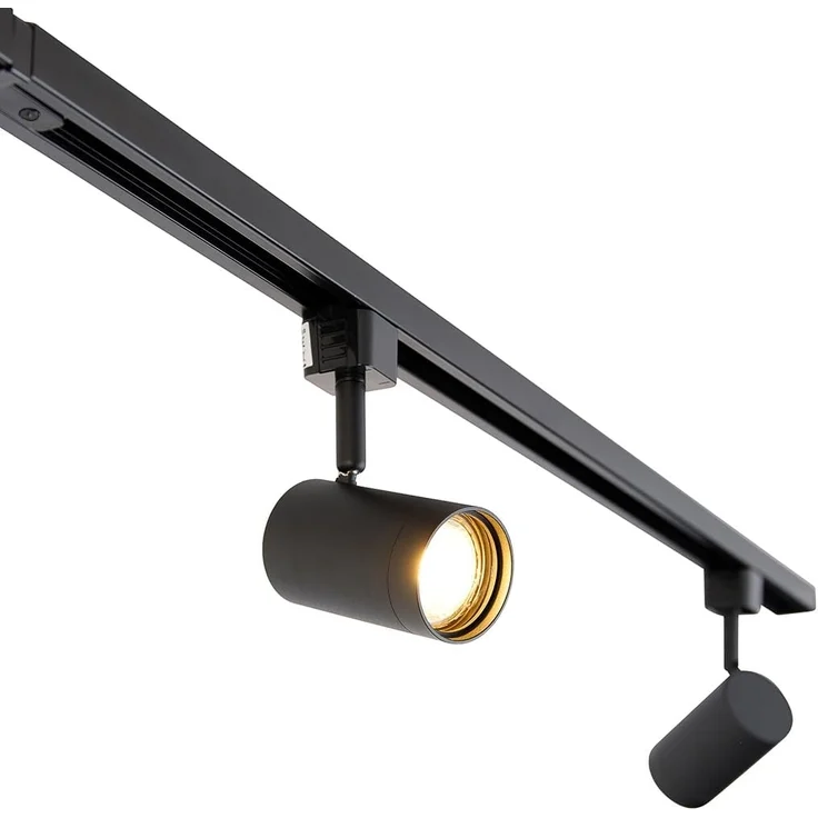 Qazqa Schienensystem-Sets Iconic jeana, ohne Leuchtmittel, GU10, Schwarz, Modern, Stahl, Deckenstrahler 4-flammig – Bild 5