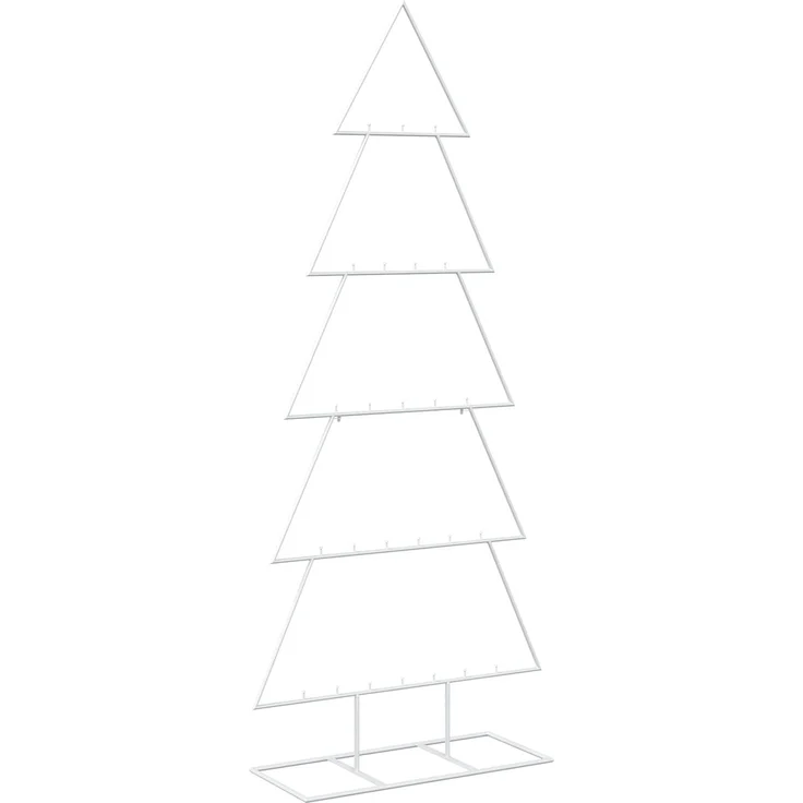 vidaXL Metall Weihnachtsbaum KUOPIO 150 cm Stahl Weiß 42053825 – Bild 2