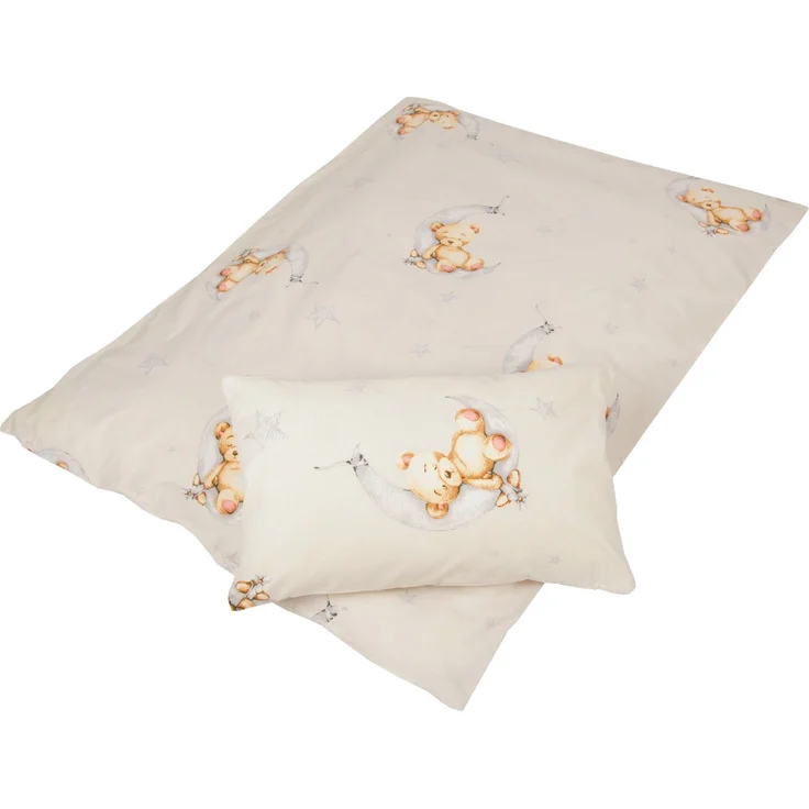 Kinder Betten-Set inkl. Bettwäsche 100x135cm / 40x60cm Bärchen Beige – Bild 1
