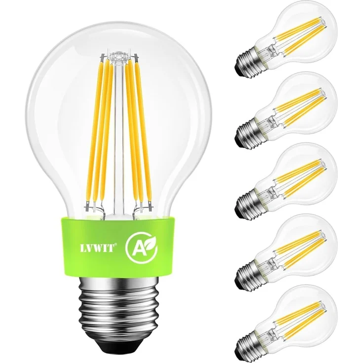 LVWIT 7.2W E27 LED Warmweiss, Filament Lampe Glühfaden A60, 2700K, ultrahell 1521 Lumen Superhell, ersatz 100W, LED Leuchtmittel e27 Warmweiß, Filamentstil klar (6er Pack) Glühbirne Energieklasse A