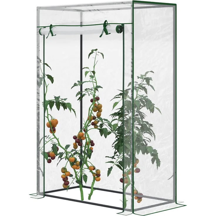 MELAYR, Gartengewächshaus, Balkongewächshaus, Verstärkte PVC-Plane, Stahlrahmen, 79 x 12,5 x 12,5 cm, Transparent