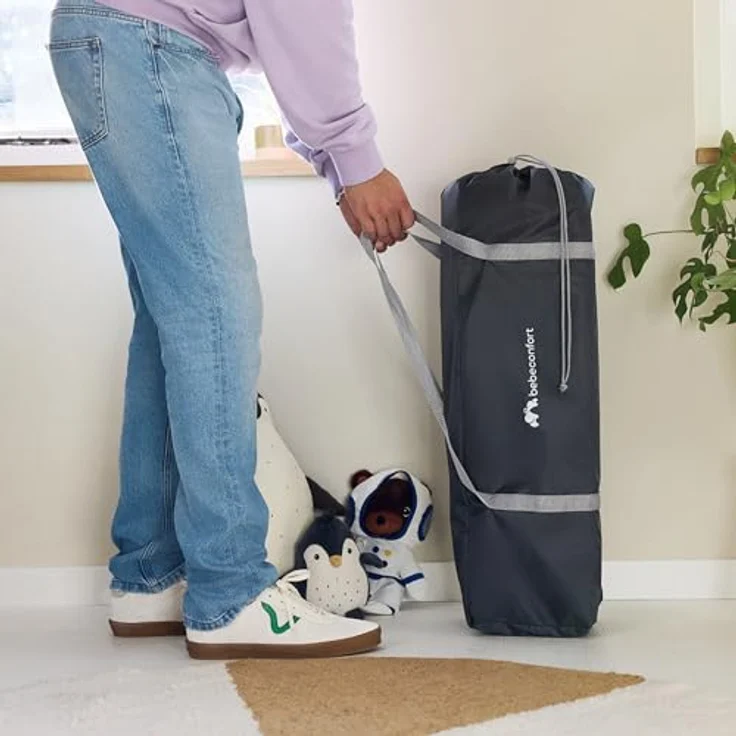 Bebeconfort Sweet Dreams, Baby Reisebett, 0–3 Jahre (0–15 kg), Reisebett leicht für Babys, Große gepolsterte Matratze, Seitenfenster, Einfach Kompakt Klappbar, Mit Reisetasche, Mineral Graphite – Bild 10
