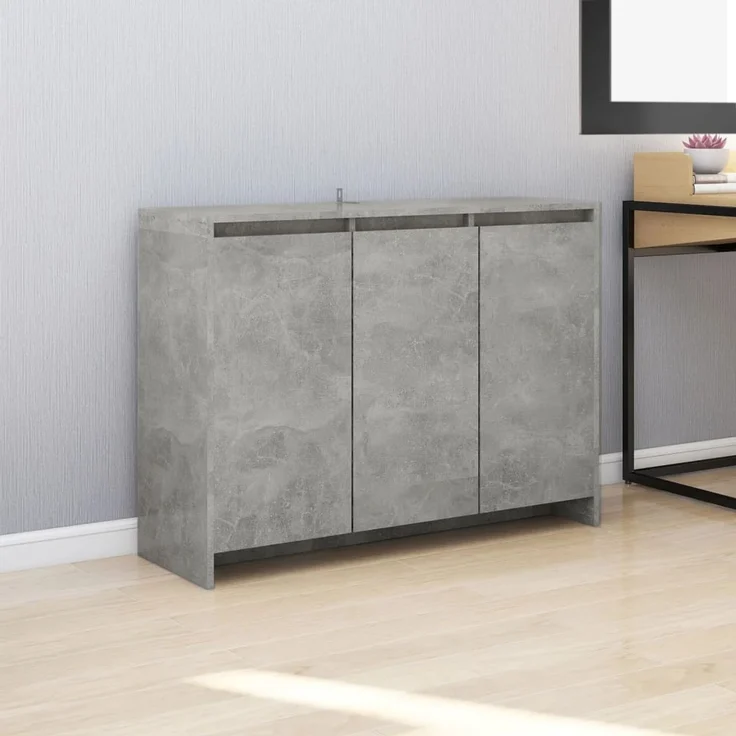Sideboard, Kommode Betongrau 102x33x75 cm Holzwerkstoff – Bild 2