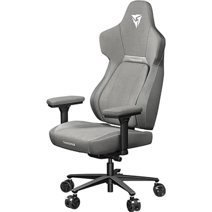 ThunderX3 CORE Loft Gaming-Stuhl, Ergonomisch, SYNC6 Sechsfache Verstellbarkeit, CORED.RDY 360 Technologie, Abnehmbares Kopfstützenkissen, Vielseitige 3-in-1 Fußstütze, Grau