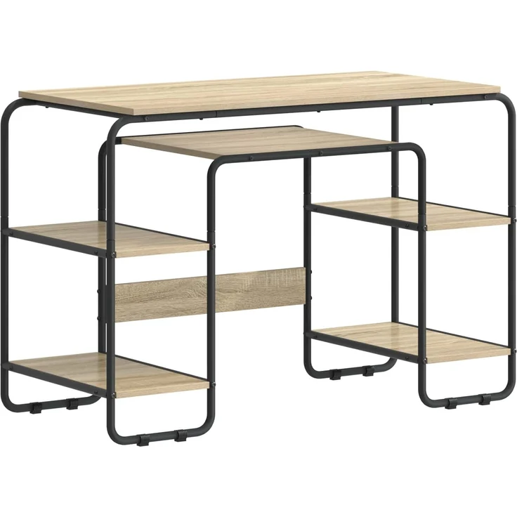 vidaXL Schreibtisch mit Stauraum Sonoma-Eiche 113,5 x 52 x 75,5 cm 8008033 – Bild 2