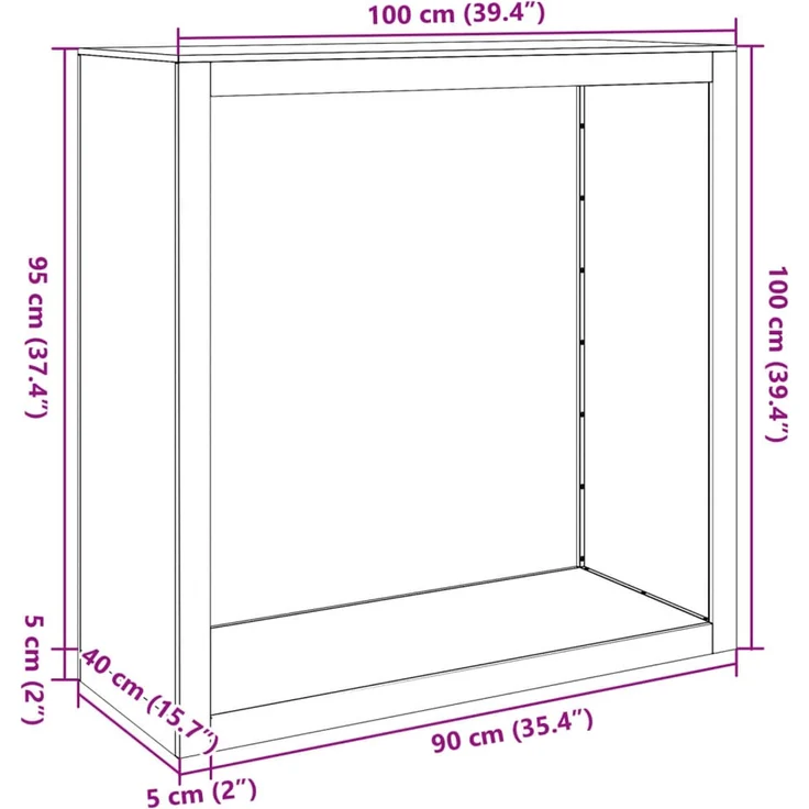 vidaXL Brennholzregal Weiß 100x40x100 cm Stahl 850969 – Bild 9
