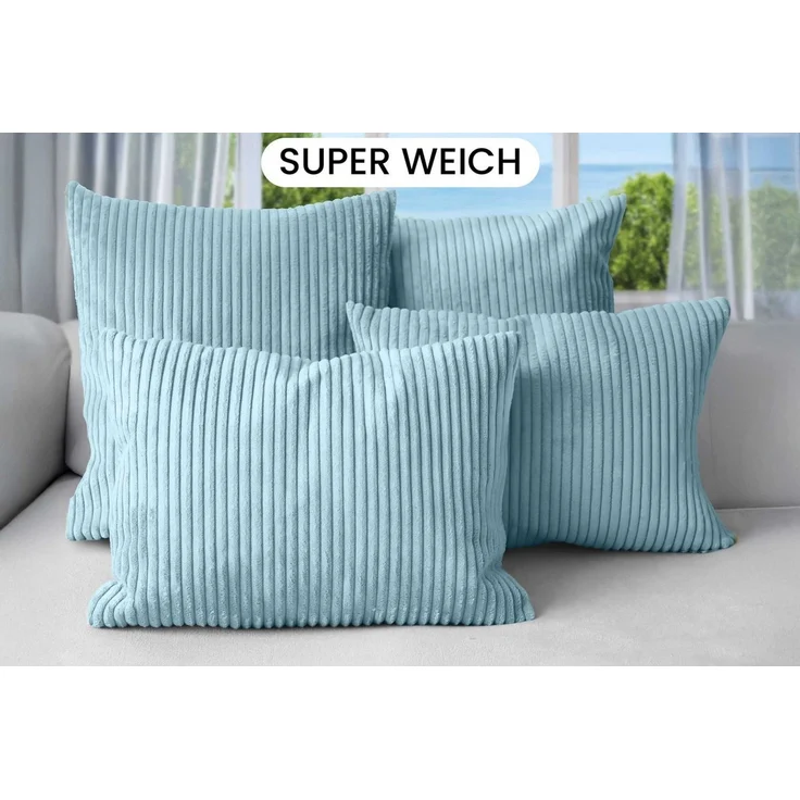 Amilian Dekokissen Sofakissen 4er Set mit Füllung - 2x 45x45 + 2x 35x45 cm, Hotelverschluss, waschbar, formstabil