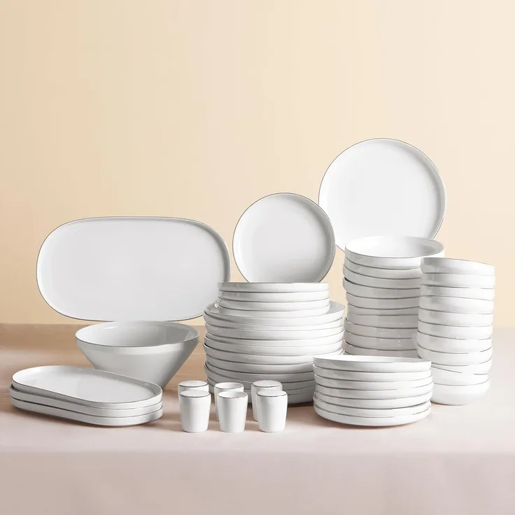 Karaca Geschirr-Set Karaca Streamline New Saturn Geschirrset für 12 Personen 59 Teilig