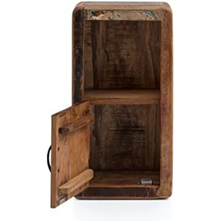 Hängeschrank Kalkutta II mit Fach 35x65x20 cm Woodkings Wandschrank Bad schmal Medizinschrank Dekoschrank recyceltes Hartholz mehrfarbig – Bild 4