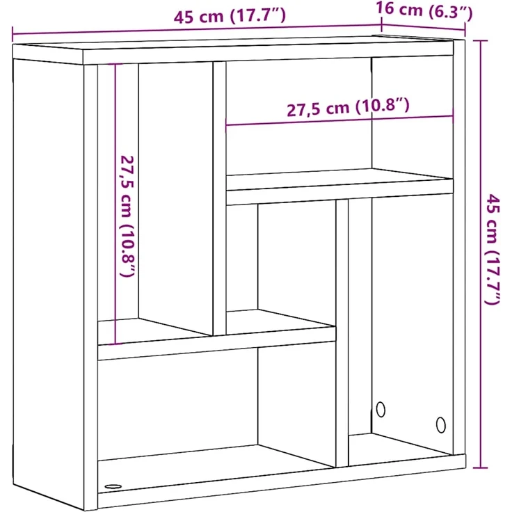 vidaXL Wandregal Altholz-Optik 45x16x45 cm Holzwerkstoff 856071 – Bild 8