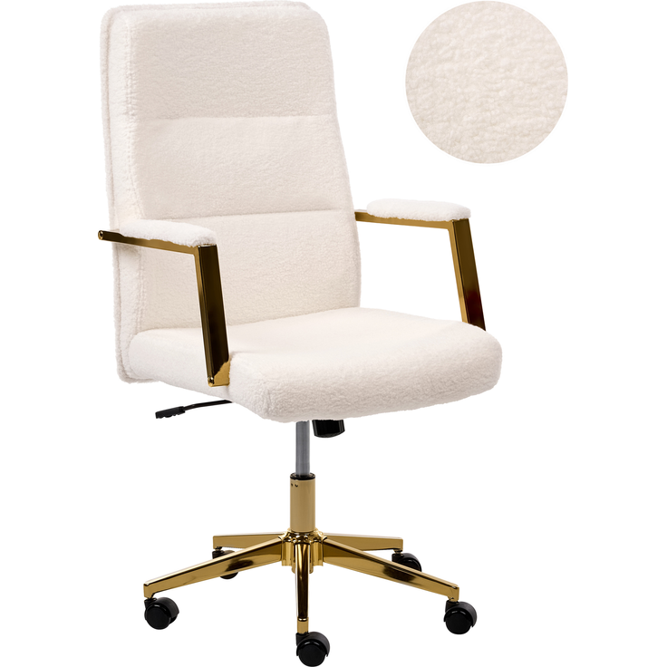 Chefsessel DEMURE Bouclé Cremeweiß
