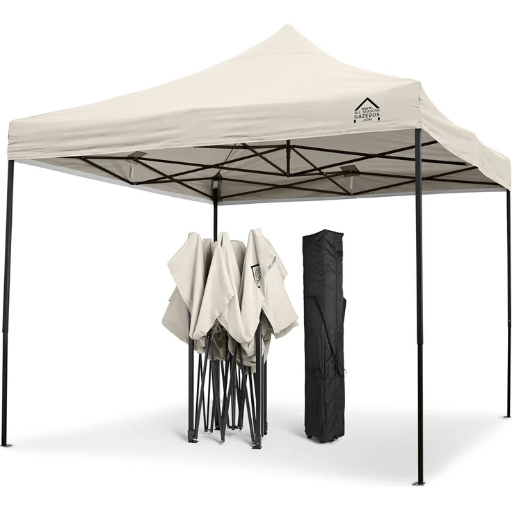 All Seasons Gazebos 3x3 m vollständig wasserdichtes Faltpavillon - Cremefarbig – Bild 1