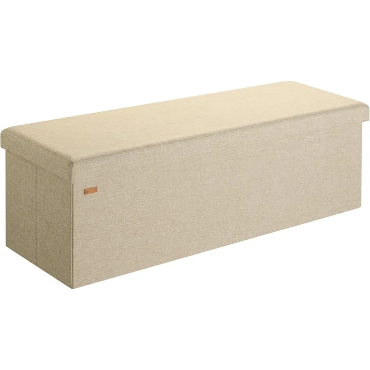 CASARIA® Faltbare Sitztruhe mit Stauraum Leinenoptik Beige XL