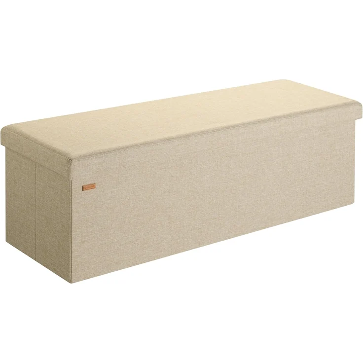 CASARIA® Faltbare Sitztruhe mit Stauraum Leinenoptik Beige XL