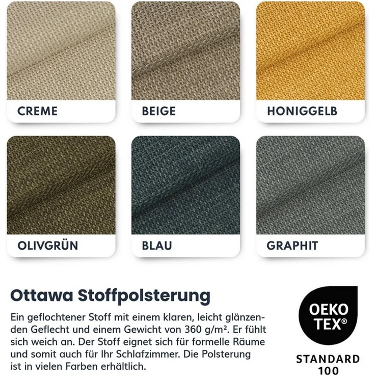 FDM Polsterbett ALMADA modern mit Bettkasten MADE IN EU - mit Ottawa Bezug (verfügbar 90x200 120x200 140x200 160x200 180x200 cm, Bettrahmen, Bett, mit großen gepolsterten Kopfteil, mit Bettkasten zum aufklappen), Hebbarer Metallrahmen, Bettkasten – Bild 4