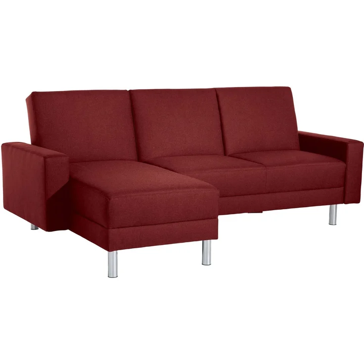 Funktionssofa mit Hocker Katryna Flachgewebe rot – Bild 4