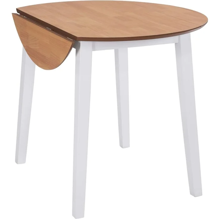 vidaXL Esstisch Klappbar Rund MDF Weiß 245370 – Bild 3