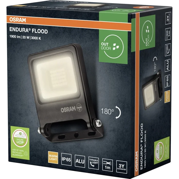 Osram Außenleuchte ENDURA Flood 20W PCR dunkelgrau warmweiß – Bild 2