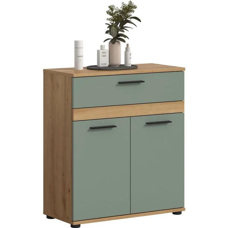 welltime Midischrank LUCCA, Höhe 79 cm, 2 Türen, 1 Schubkasten, 1 Einlegeboden – Bild 1