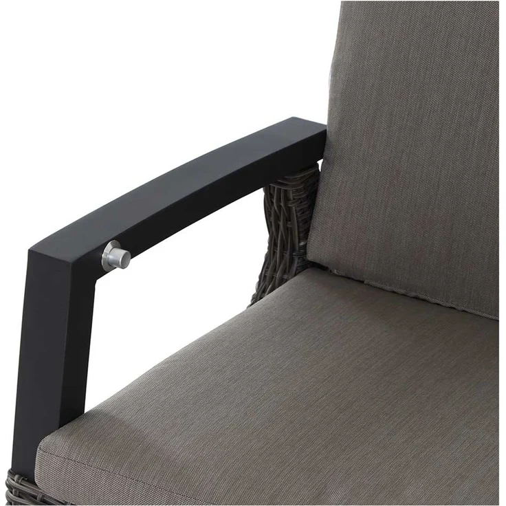 Gartensessel Corido, Rattan, Grau, Schwarz, 61 x 109 x 62 cm – Bild 5