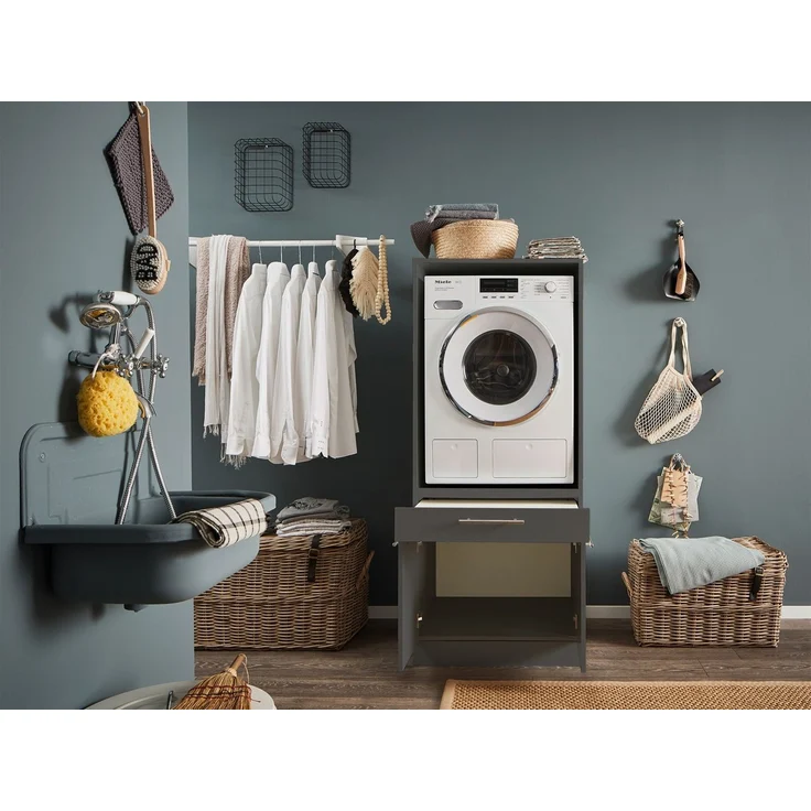 Geräteschrank Laundry / Laundreezy, Holzwerkstoff, Anthrazit, 68 x 162 x 68 cm – Bild 3