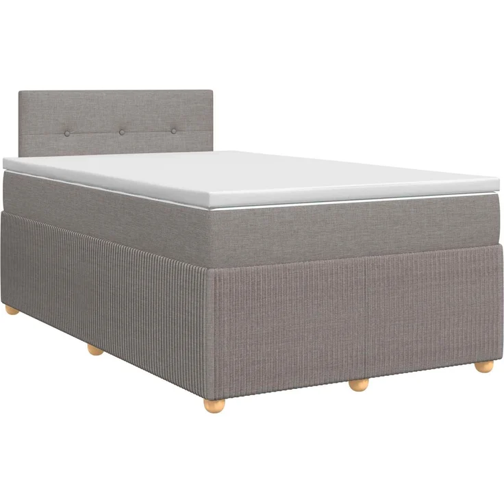 vidaXL Boxspringbett mit Matratze Taupe 120 x 200 cm Stoff 3451444 – Bild 2