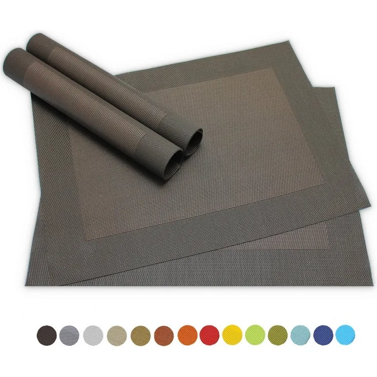 matches21 HOME & HOBBY Platzset Tischsets BORDA 4er Set Braun als Tischuntersetzer, (4-St), Abwaschbare Platzsets als Tischunterlagen für Ess-Tisch Tisch-Deko
