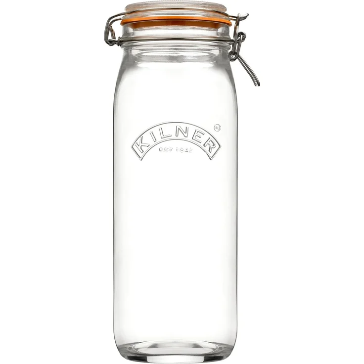 Kilner Bügelverschlussglas 2,1 Liter, rundes Vorratsglas, luftdicht