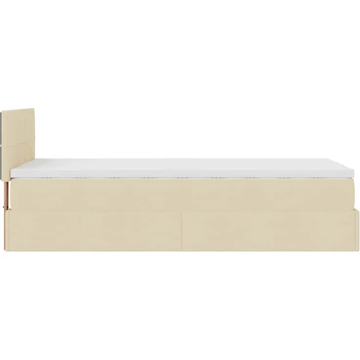 vidaXL Ottoman-Bett mit Matratze Creme 100x200 cm Stoff 3311440 – Bild 9