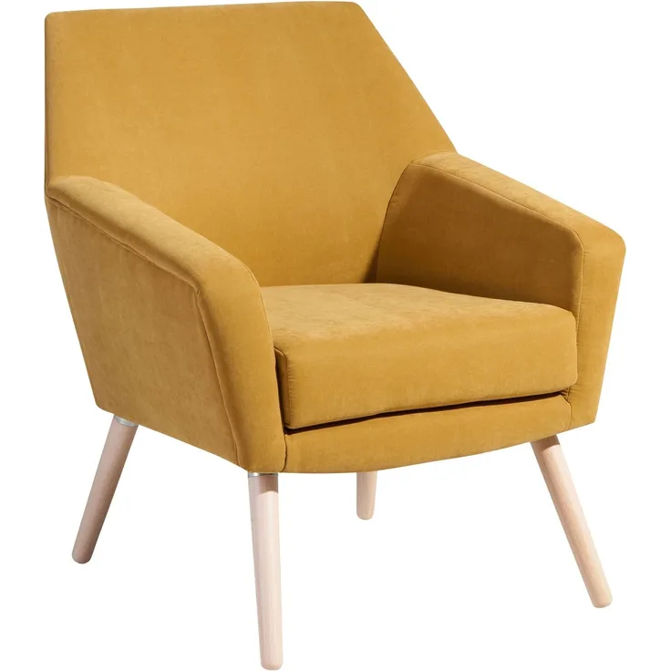 Sessel Kachka Bezug Veloursstoff Buche natur / mais 21080