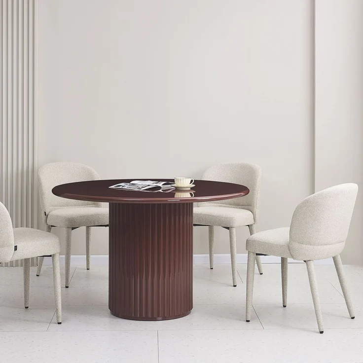 Selsey 'Coases' Esszimmerstuhl mit Bouclé-Bezug, Beige – Bild 10