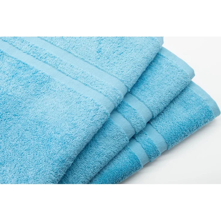 ZOLLNER 5er Set Duschtücher, 70x140 cm, 100% Baumwolle, aqua (türkis) – Bild 2