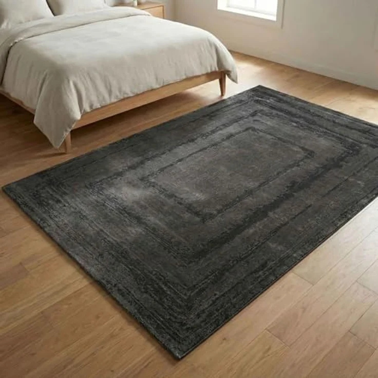 Vimoda Teppich Teppich Wohnzimmer neues priumum Designteppich moderne, Rechteckig, Höhe: 11 mm, Teppich 3D effekt Boho Einfarbig hoch-tief Bordüre Designteppich – Bild 3