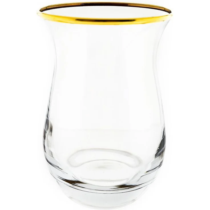 3 Teiliges Teegläser Set transparent mit Goldumrandung 175 ml aus Glas – Bild 3