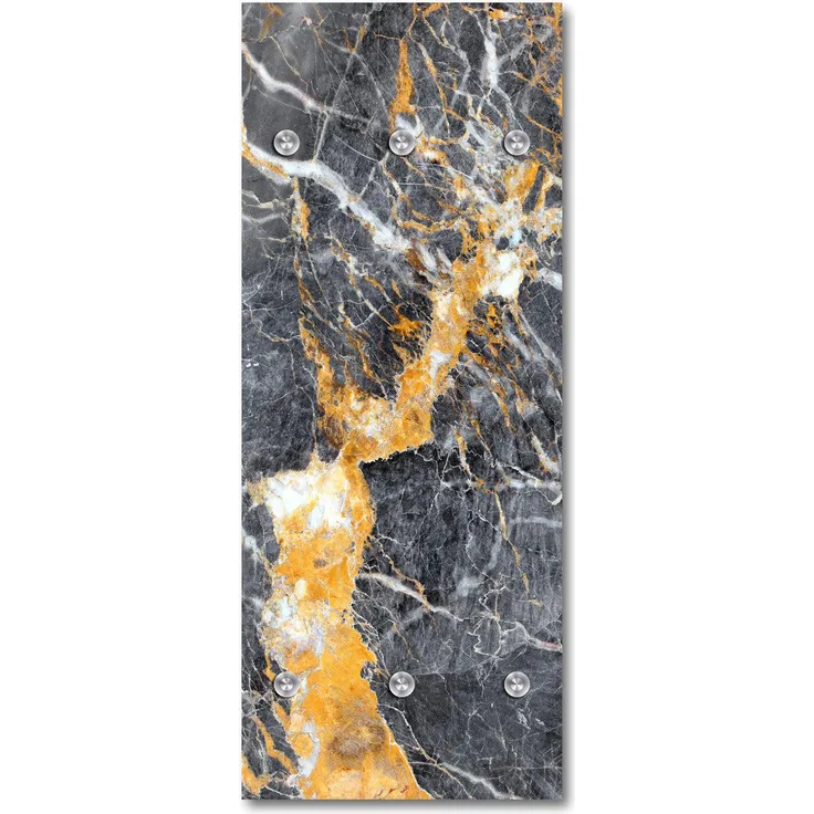 Queence Garderobe - "Loxxley" Druck auf hochwertigem Arcylglas inkl. Edelstahlhaken und Aufhängung, Format: 50x120cm