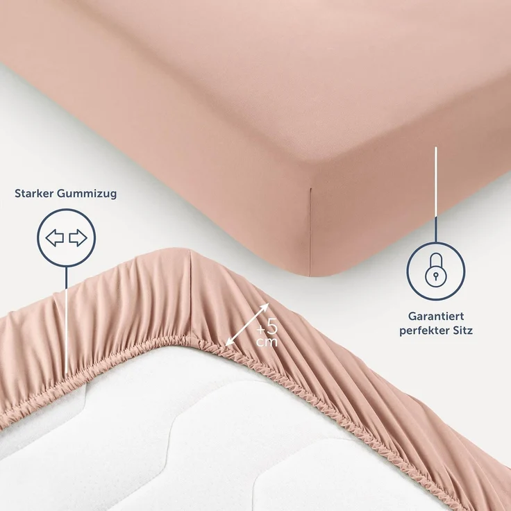 Blumtal® Spannbettlaken 90x200 cm - Spannbettlaken Microfaser - Oekotext zertifizierte Bettlaken 90x200 cm - Spannbetttuch 90x200 cm - Bettbezug 90x200 cm / Leintuch 90x200 cm Laken - fitted sheets - Rosa – Bild 3