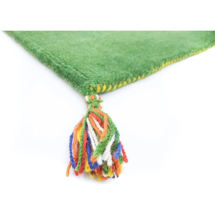 Gabbeh Teppich - Indus »Agra« 90 x 60 cm - grün – Bild 4