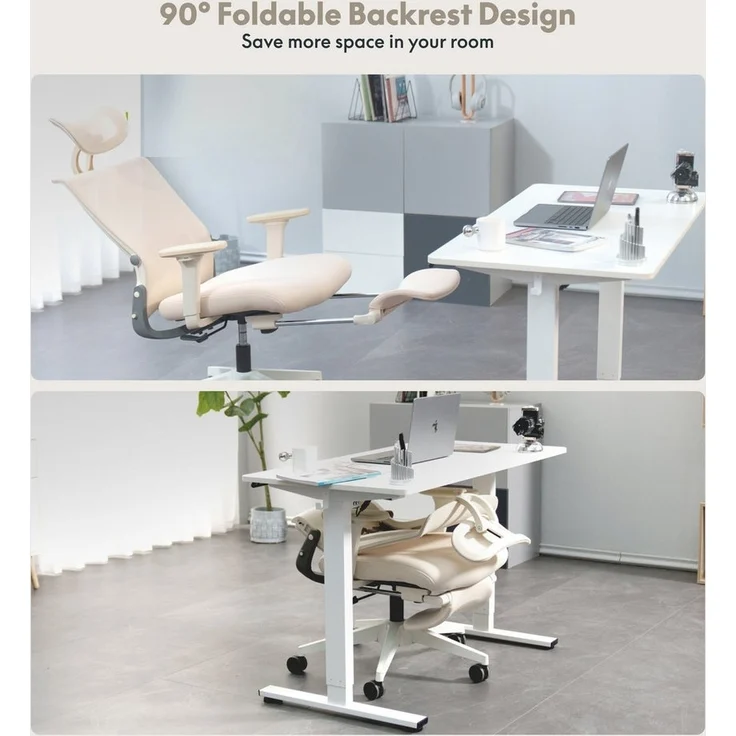 FLEXISPOT Bürostuhl Foldex Ergonomischer Bürostuhl Schreibtischstuhl, 2D Kopfstütze Schreibtischstühle mit Fußstütze für die Arbeit zu Hause – Bild 2