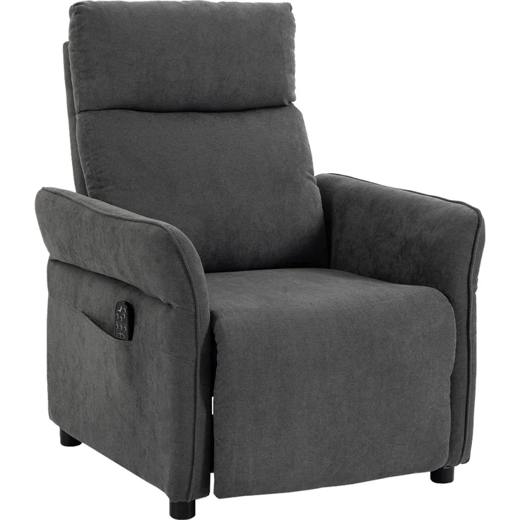 MELAYR, Relaxsessel mit Massage & Wärme, manueller Push-Back-Sessel, 89 x 74 x 103 cm, Dunkelgrau – Bild 2