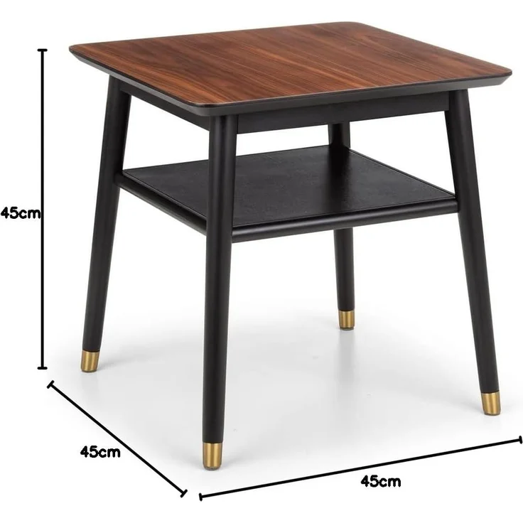 Julian Bowen Findlay Beistelltisch mit Regal, Walnuss und schwarz – Bild 7