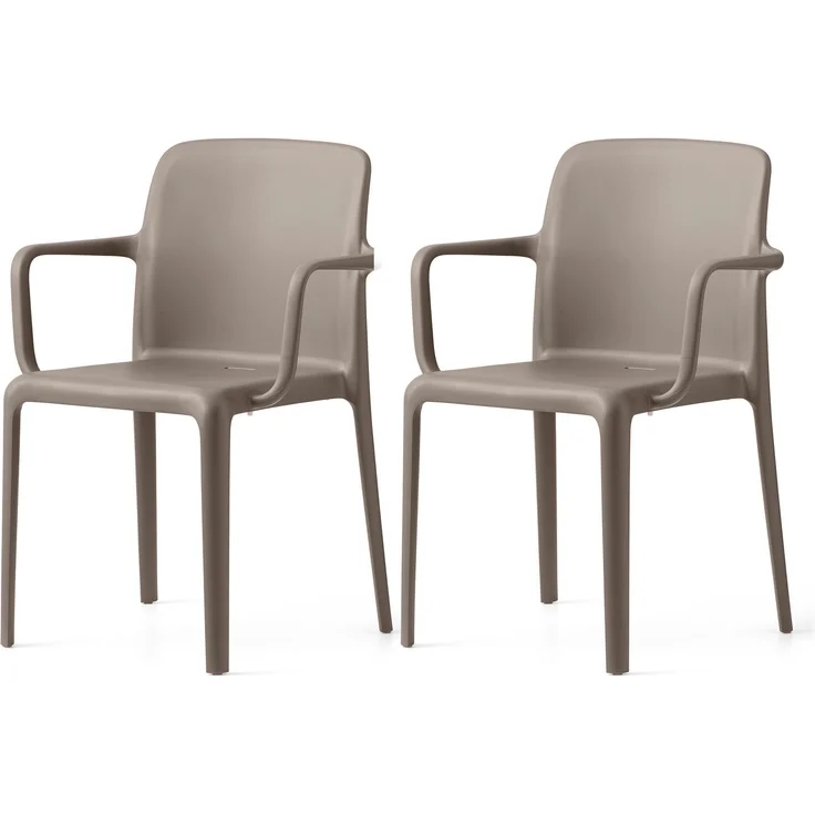 Connubia, 2 Stühle Bayo. 100% recyceltes Polypropylen Taupe matt – Bild 1