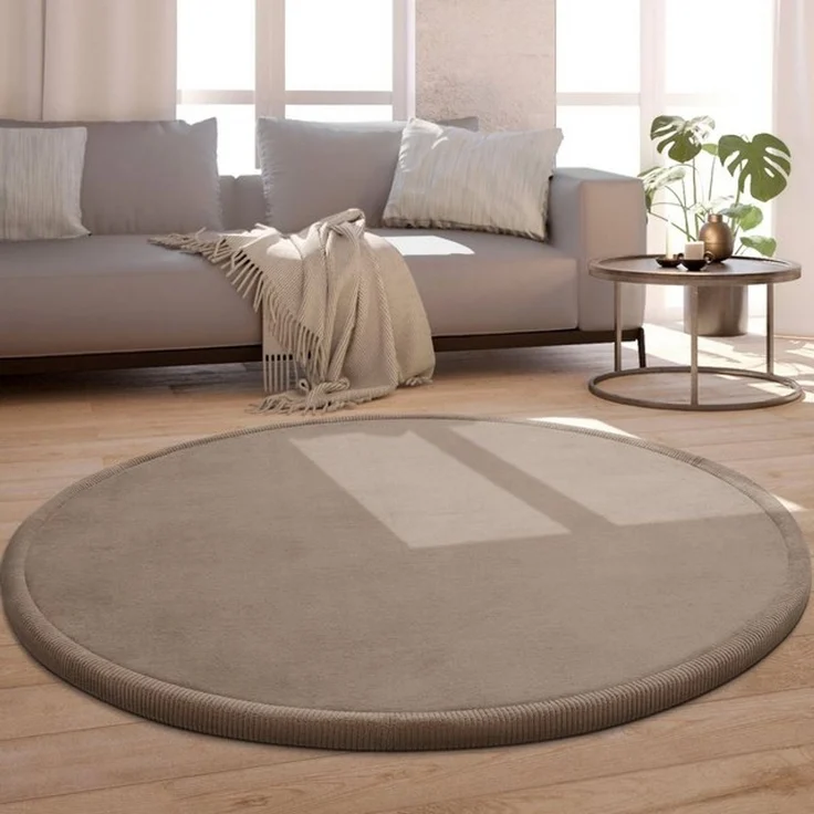 Paco Home Teppich Kinderzimmer Kinderteppich Baby Spielteppich Krabbeldecke Krabbelmatte Weich rutschfest Jungen Mädchen Deko, Grösse:160 cm Rund, Farbe:Beige – Bild 4