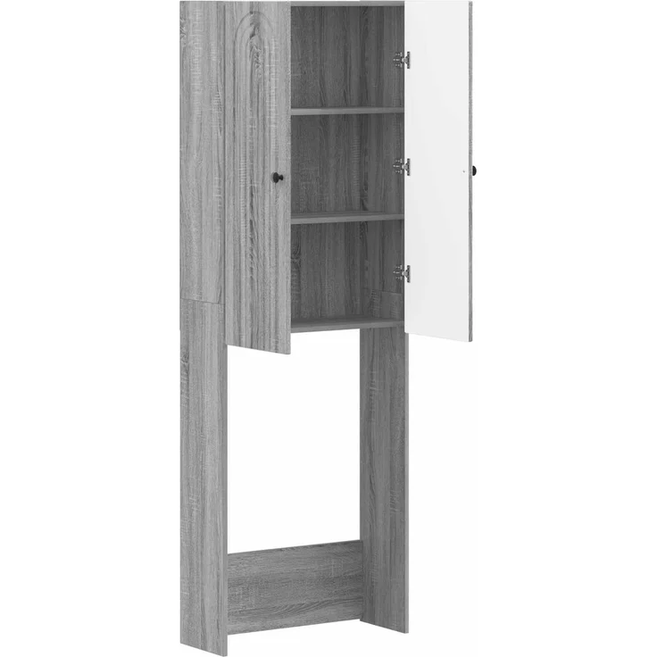 vidaXL Toilettenschrank ALKMAAR Sonoma-Grau 66 x 25,5 x 190 cm 896261 – Bild 4