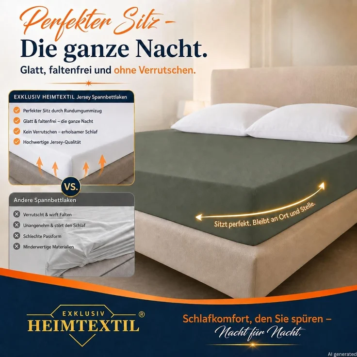 Doppelpack Jersey Spannbettlaken 60 x 120 - 70 x 140 cm Dunkelgrün – Bild 3
