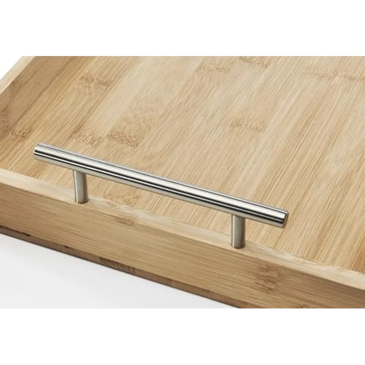 Kobolo Tablett rechteckig aus Bambus mit Metallgriffen - braun, Bambus – Bild 6