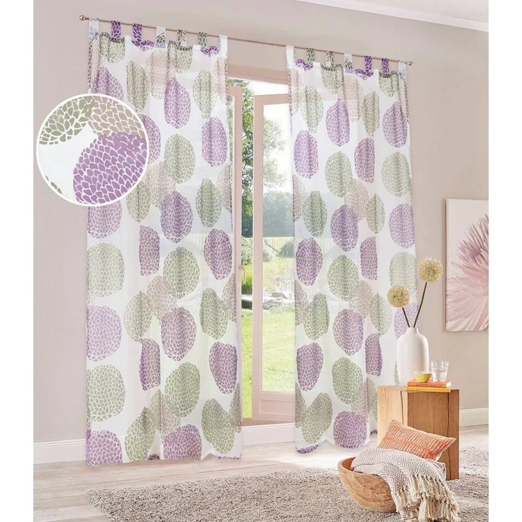 OTTO home Gardine Belem (1 St), Schlaufen, transparent, Voile, 1 oder 2 Schals, Vorhang, Fertiggardine, Kreise – Bild 5