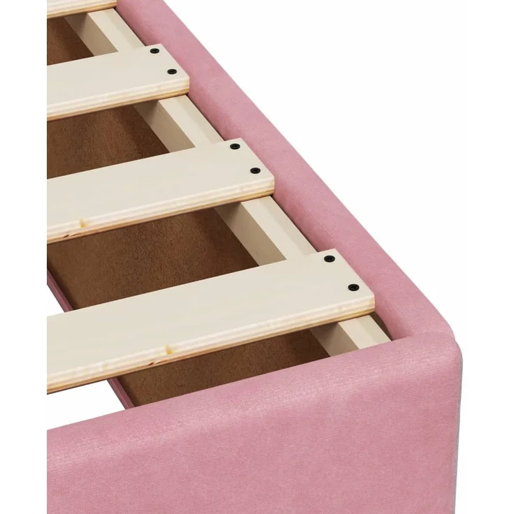 vidaXL Boxspringbett mit Matratze Rosa 140x200 cm Samt 3285292 – Bild 9