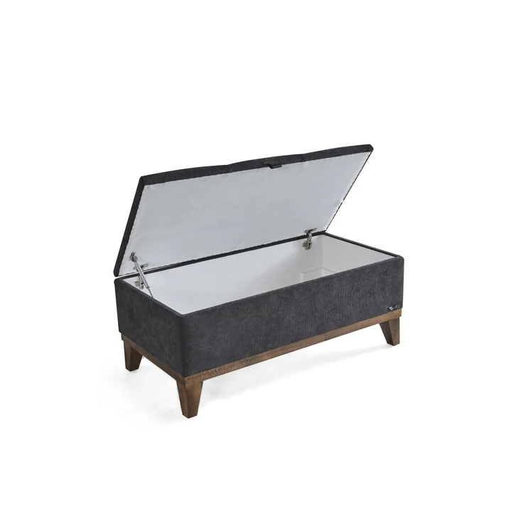 Schlafzimmer-Set "Rina" – Bett mit Bettkasten und Matratze , Nachttisch, Bettbank-Anthrazit – Bild 14
