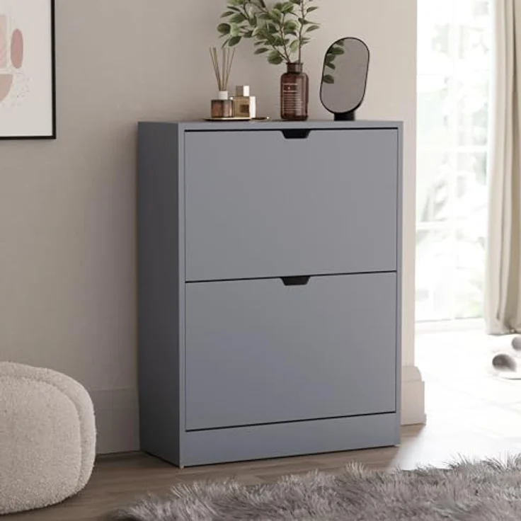 Vida Designs Schuhschrank, Grau, 80H x 60W x 24D – Bild 2
